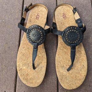 Ugg Ayden II sandals black women's size 12